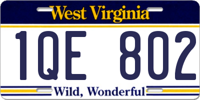 WV license plate 1QE802