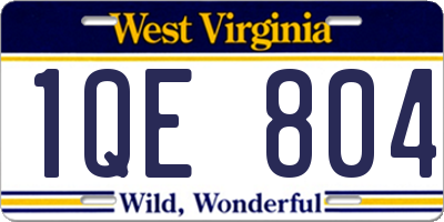 WV license plate 1QE804