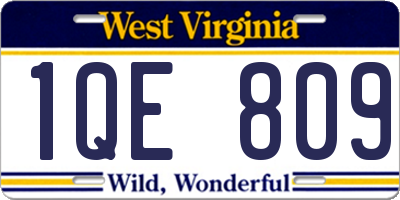 WV license plate 1QE809
