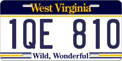 WV license plate 1QE810