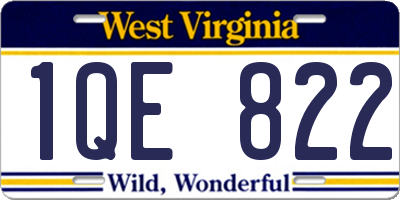WV license plate 1QE822