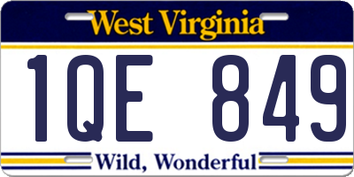 WV license plate 1QE849