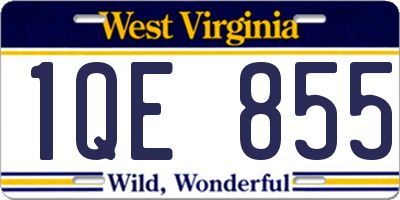 WV license plate 1QE855