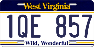 WV license plate 1QE857