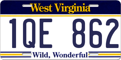 WV license plate 1QE862