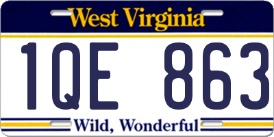 WV license plate 1QE863