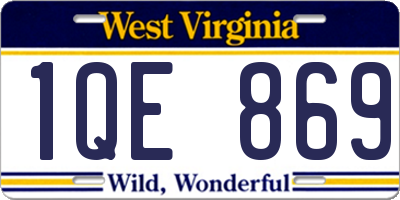 WV license plate 1QE869