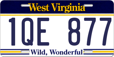 WV license plate 1QE877