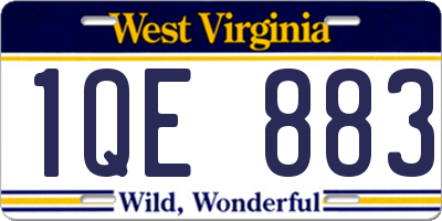 WV license plate 1QE883