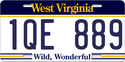 WV license plate 1QE889