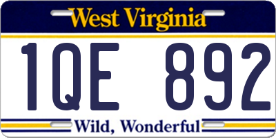 WV license plate 1QE892