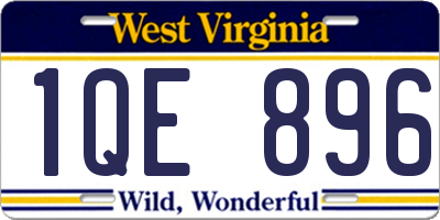 WV license plate 1QE896