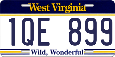 WV license plate 1QE899