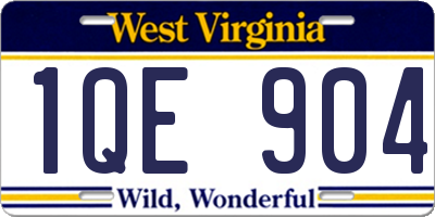 WV license plate 1QE904