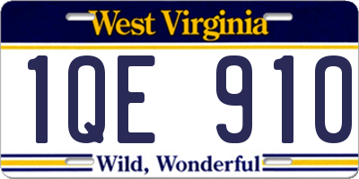 WV license plate 1QE910