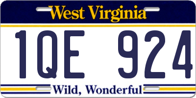 WV license plate 1QE924