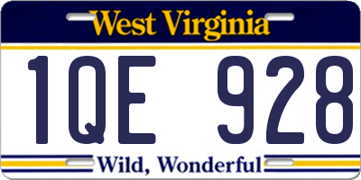 WV license plate 1QE928