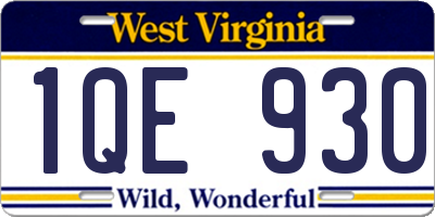 WV license plate 1QE930