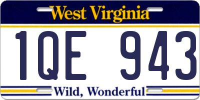 WV license plate 1QE943