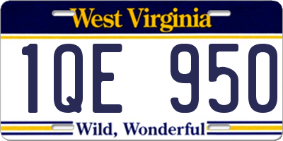 WV license plate 1QE950