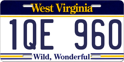 WV license plate 1QE960