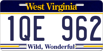 WV license plate 1QE962