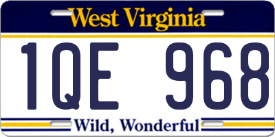 WV license plate 1QE968
