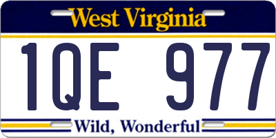 WV license plate 1QE977