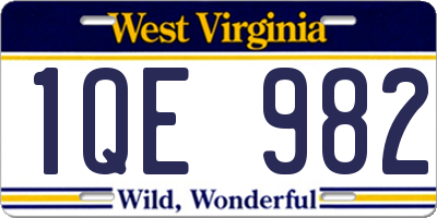 WV license plate 1QE982