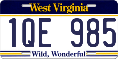 WV license plate 1QE985