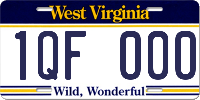 WV license plate 1QF000