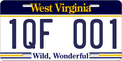 WV license plate 1QF001