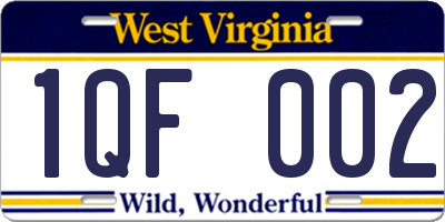WV license plate 1QF002
