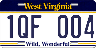WV license plate 1QF004