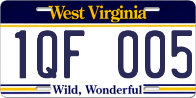 WV license plate 1QF005