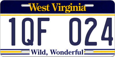 WV license plate 1QF024
