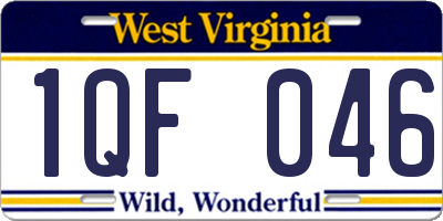 WV license plate 1QF046