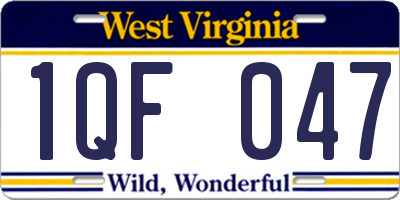 WV license plate 1QF047