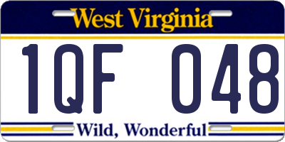 WV license plate 1QF048