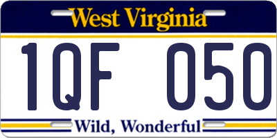 WV license plate 1QF050