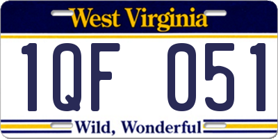 WV license plate 1QF051