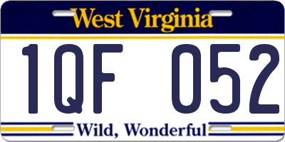 WV license plate 1QF052