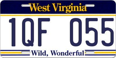 WV license plate 1QF055
