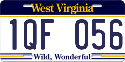 WV license plate 1QF056
