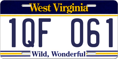 WV license plate 1QF061