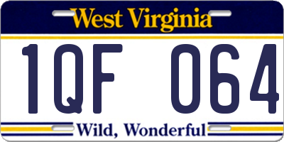 WV license plate 1QF064