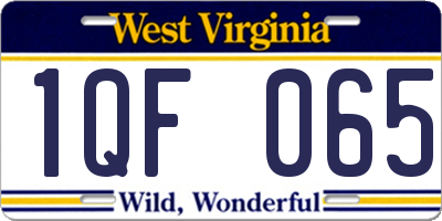 WV license plate 1QF065