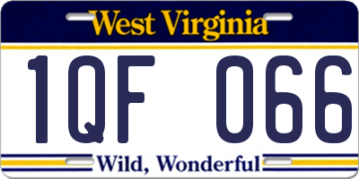 WV license plate 1QF066