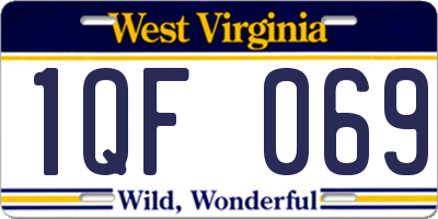 WV license plate 1QF069