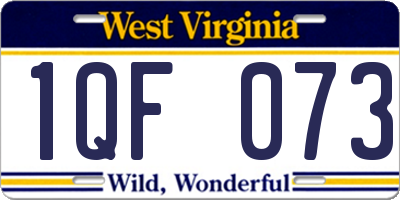 WV license plate 1QF073